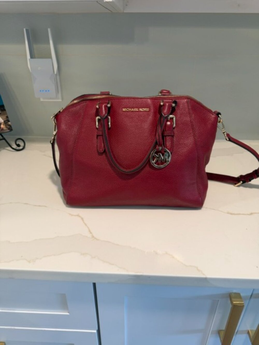 Michael Kors Sheila Pebble Leather Satchel